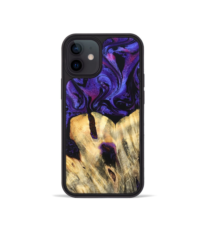 iPhone 12 mini Wood Phone Case - Eliel (Purple, 820212)