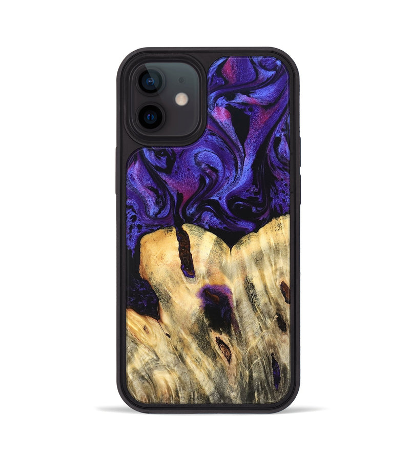 iPhone 12 Wood Phone Case - Eliel (Purple, 820212)