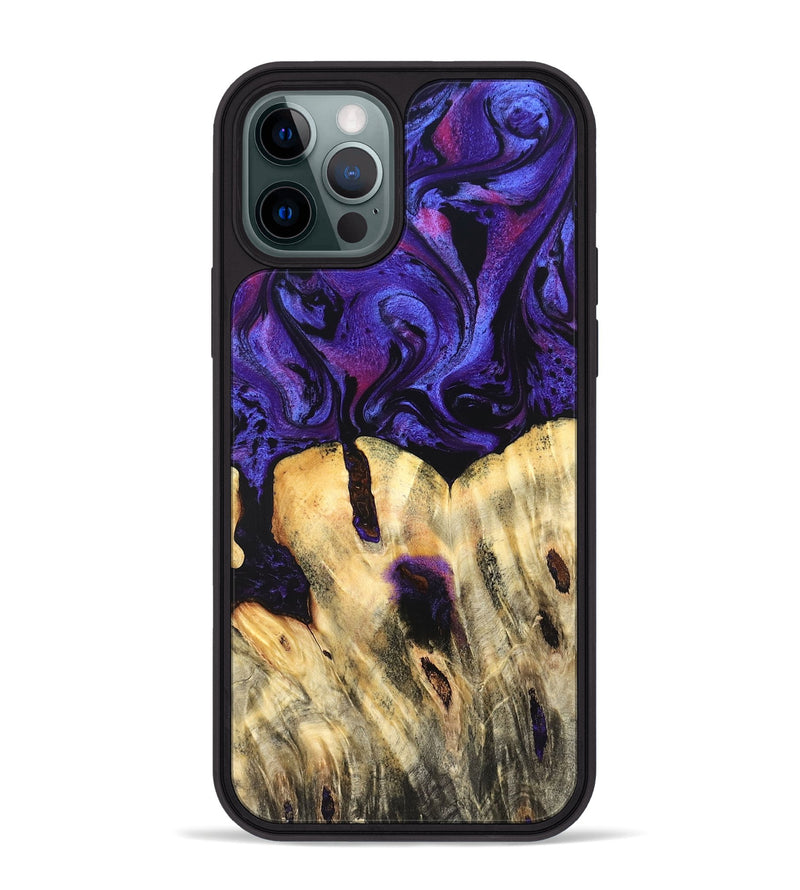 iPhone 12 Pro Max Wood Phone Case - Eliel (Purple, 820212)
