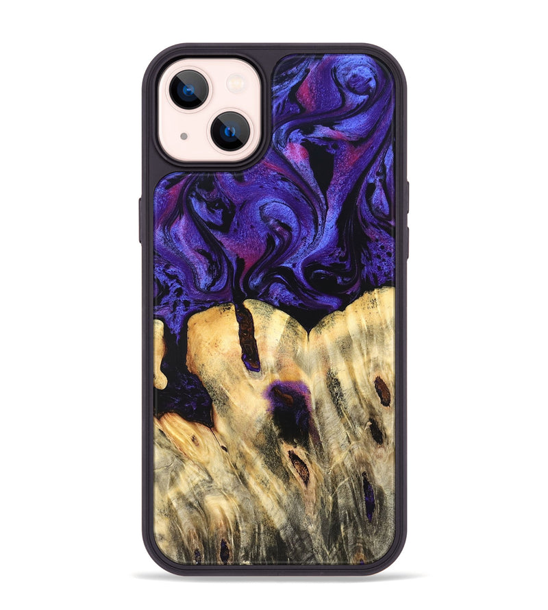 iPhone 14 Plus Wood Phone Case - Eliel (Purple, 820212)