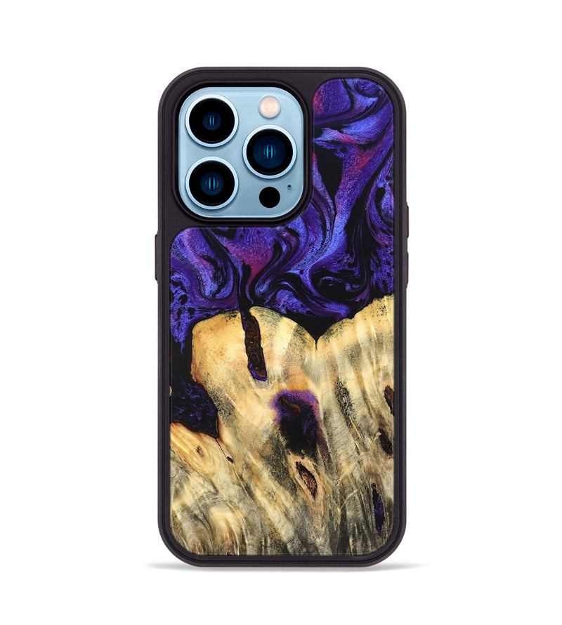 iPhone 14 Pro Wood Phone Case - Eliel (Purple, 820212)