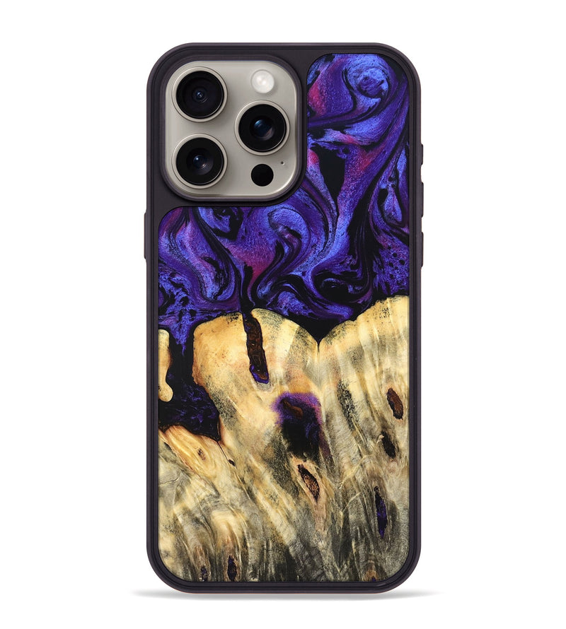 iPhone 15 Pro Max Wood Phone Case - Eliel (Purple, 820212)