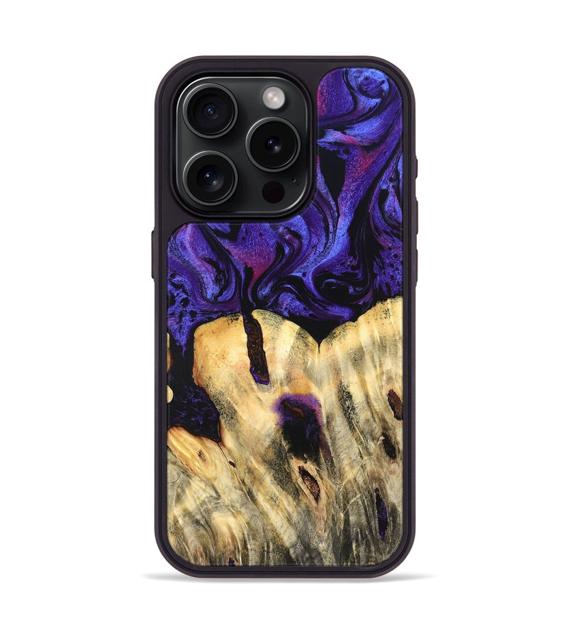 iPhone 15 Pro Wood Phone Case - Eliel (Purple, 820212)