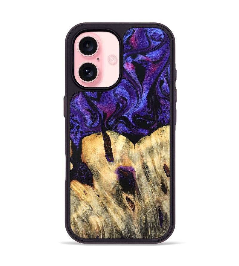 iPhone 16 Wood Phone Case - Eliel (Purple, 820212)