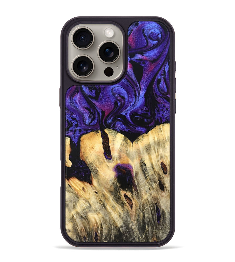 iPhone 16 Pro Max Wood Phone Case - Eliel (Purple, 820212)