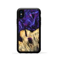 iPhone Xs Wood Phone Case - Eliel (Purple, 820212)