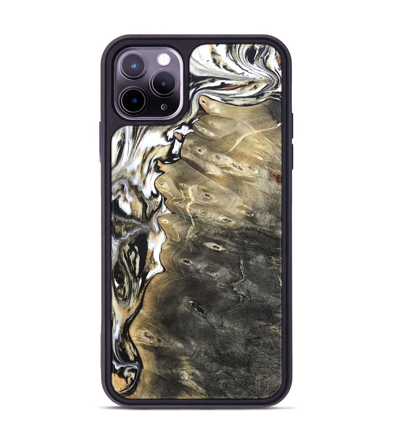 iPhone 11 Pro Max Wood Phone Case - Marcie (Black & White, 820213)