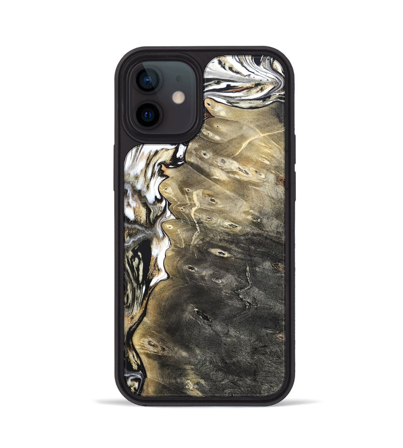 iPhone 12 Wood Phone Case - Marcie (Black & White, 820213)
