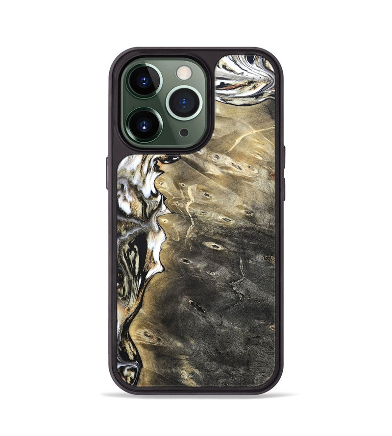 iPhone 13 Pro Wood Phone Case - Marcie (Black & White, 820213)