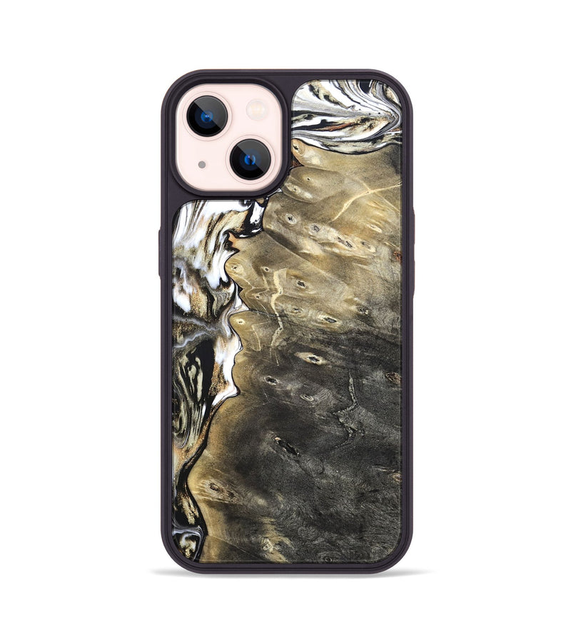 iPhone 14 Wood Phone Case - Marcie (Black & White, 820213)