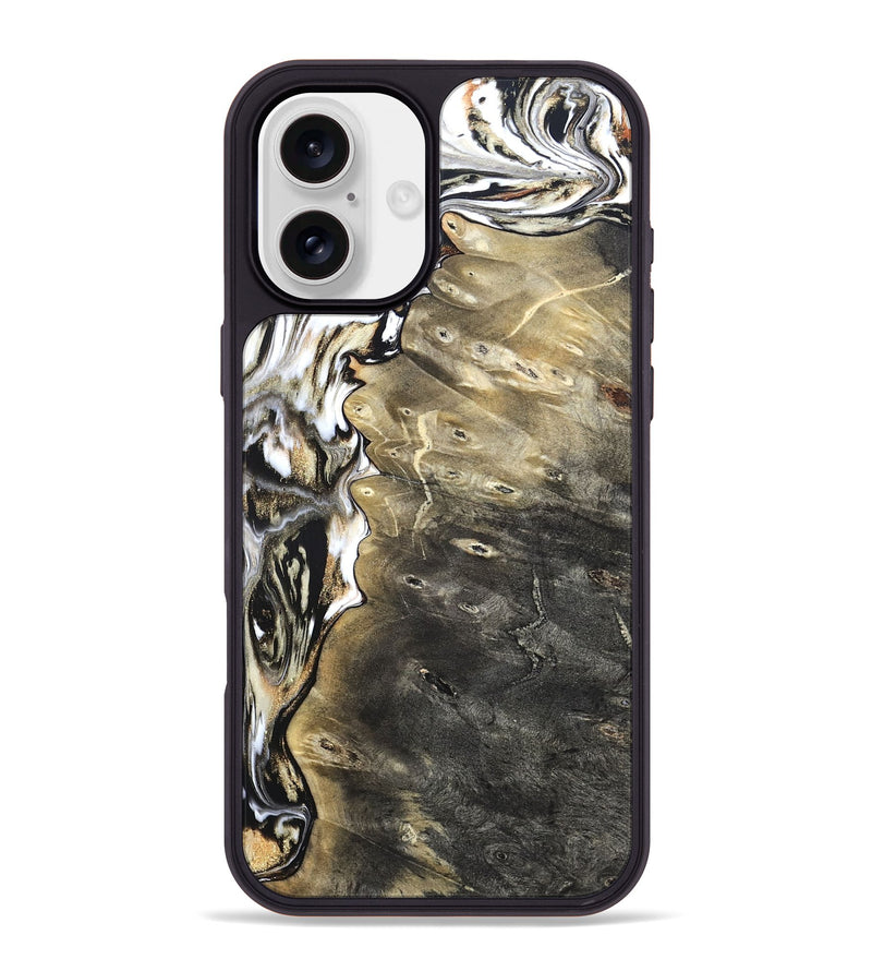 iPhone 16 Plus Wood Phone Case - Marcie (Black & White, 820213)