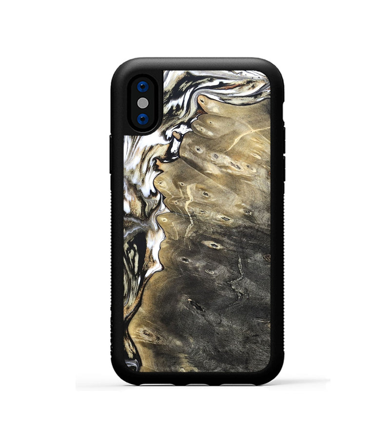 iPhone Xs Wood Phone Case - Marcie (Black & White, 820213)
