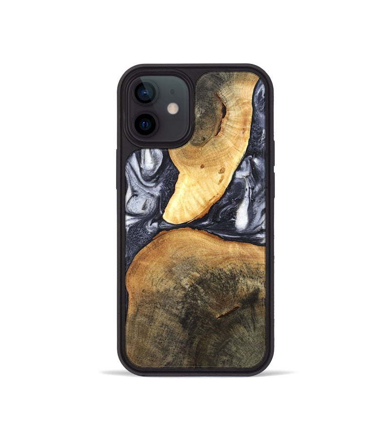 iPhone 12 mini Wood Phone Case - Londyn (Black & White, 820214)