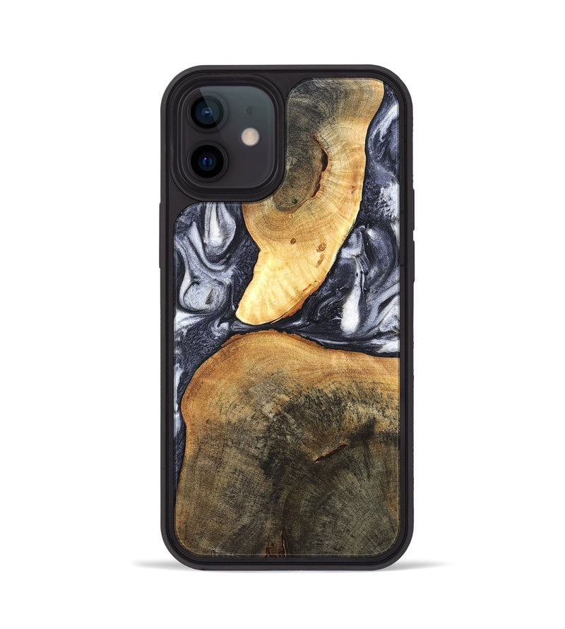 iPhone 12 Wood Phone Case - Londyn (Black & White, 820214)