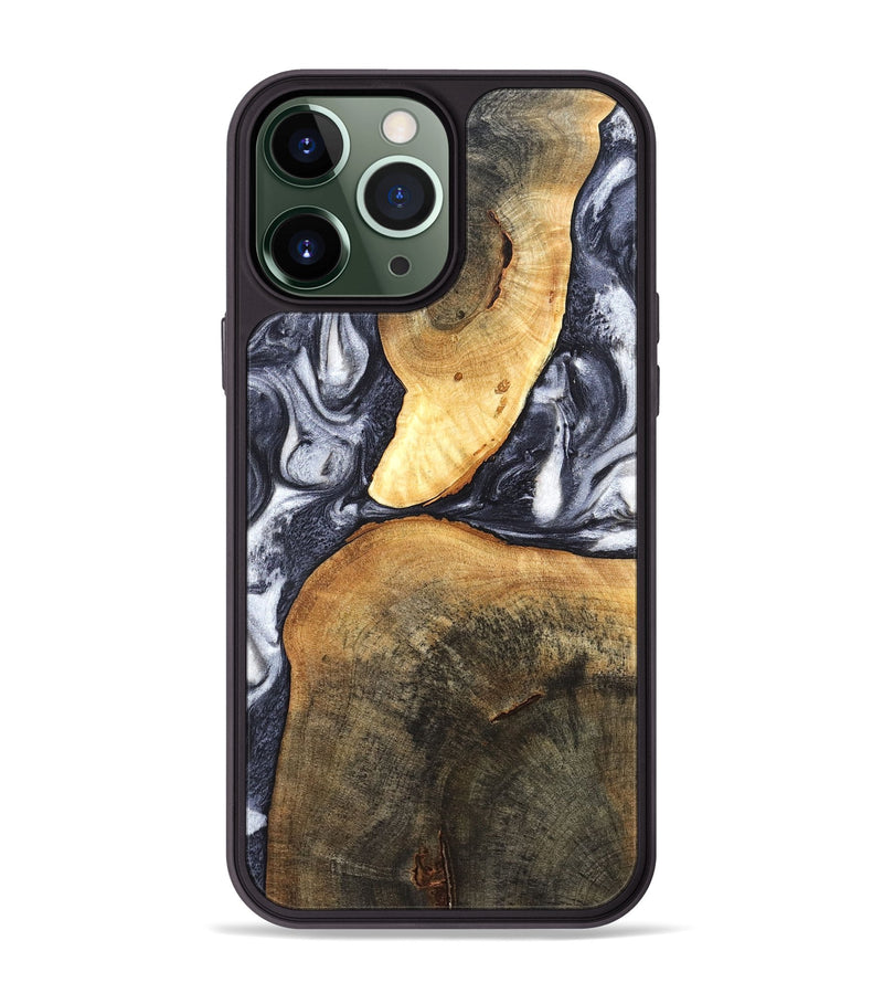 iPhone 13 Pro Max Wood Phone Case - Londyn (Black & White, 820214)