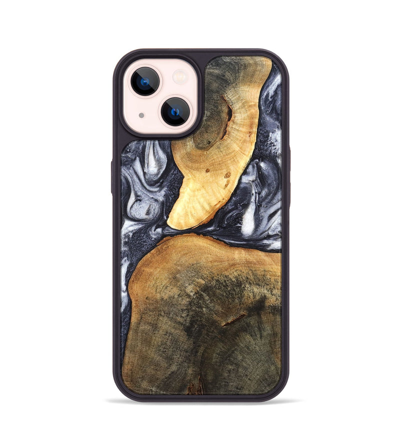 iPhone 14 Wood Phone Case - Londyn (Black & White, 820214)