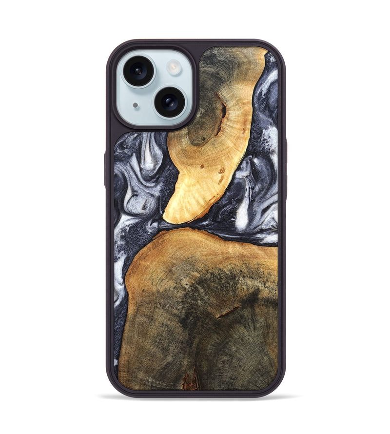 iPhone 15 Wood Phone Case - Londyn (Black & White, 820214)