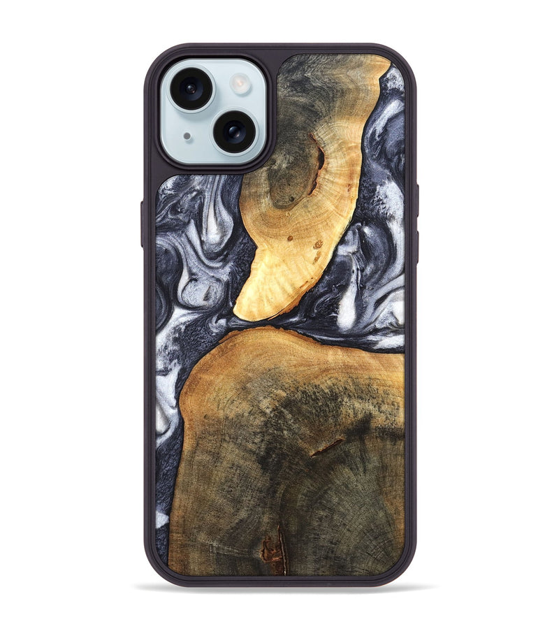 iPhone 15 Plus Wood Phone Case - Londyn (Black & White, 820214)