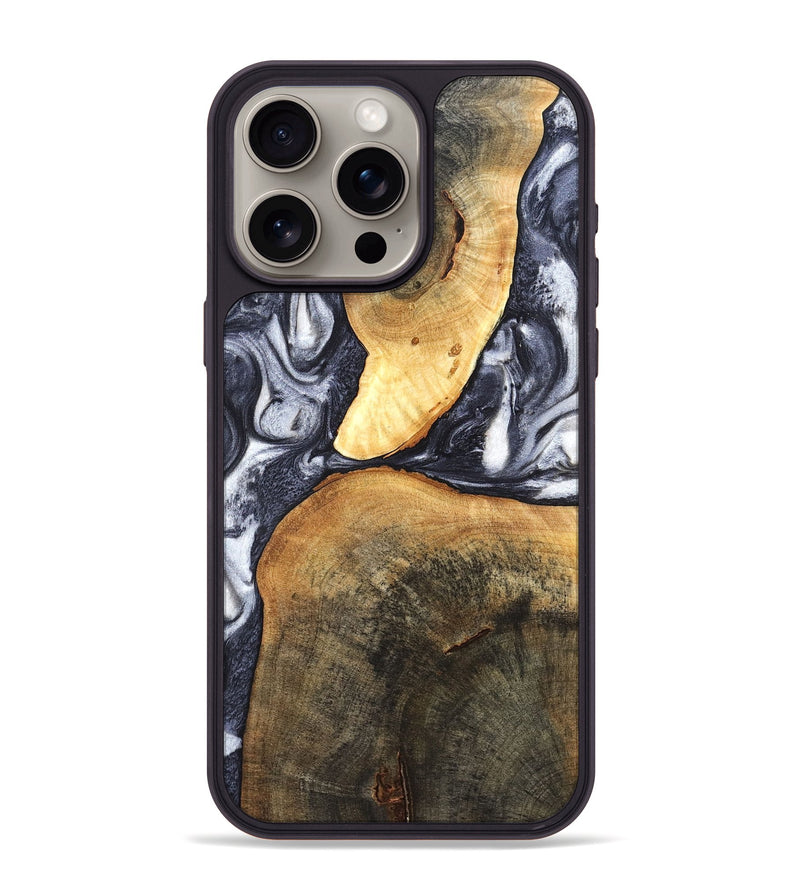 iPhone 15 Pro Max Wood Phone Case - Londyn (Black & White, 820214)