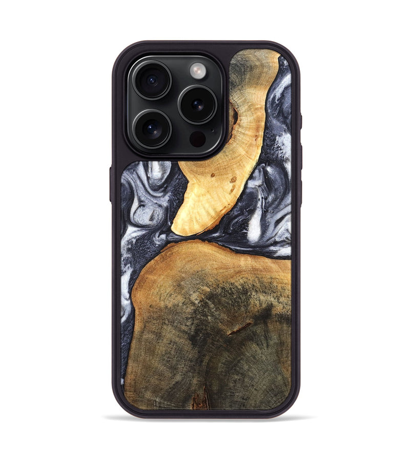 iPhone 15 Pro Wood Phone Case - Londyn (Black & White, 820214)