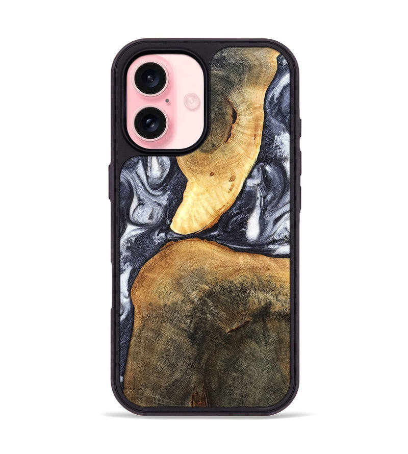 iPhone 16 Wood Phone Case - Londyn (Black & White, 820214)