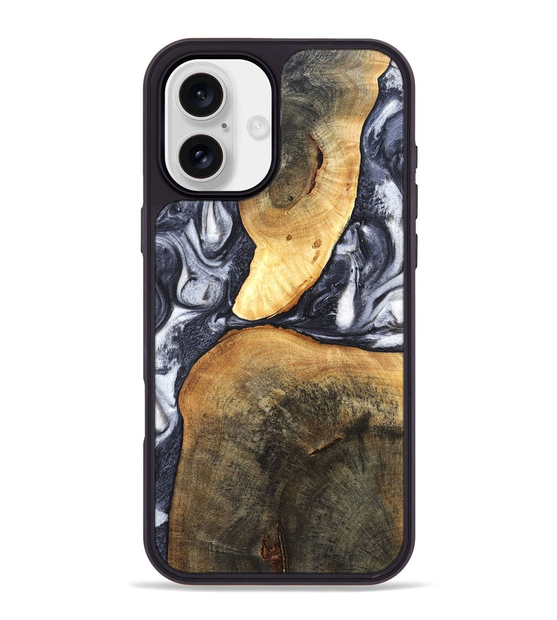 iPhone 16 Plus Wood Phone Case - Londyn (Black & White, 820214)