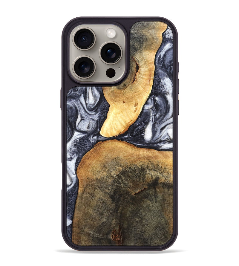 iPhone 16 Pro Max Wood Phone Case - Londyn (Black & White, 820214)