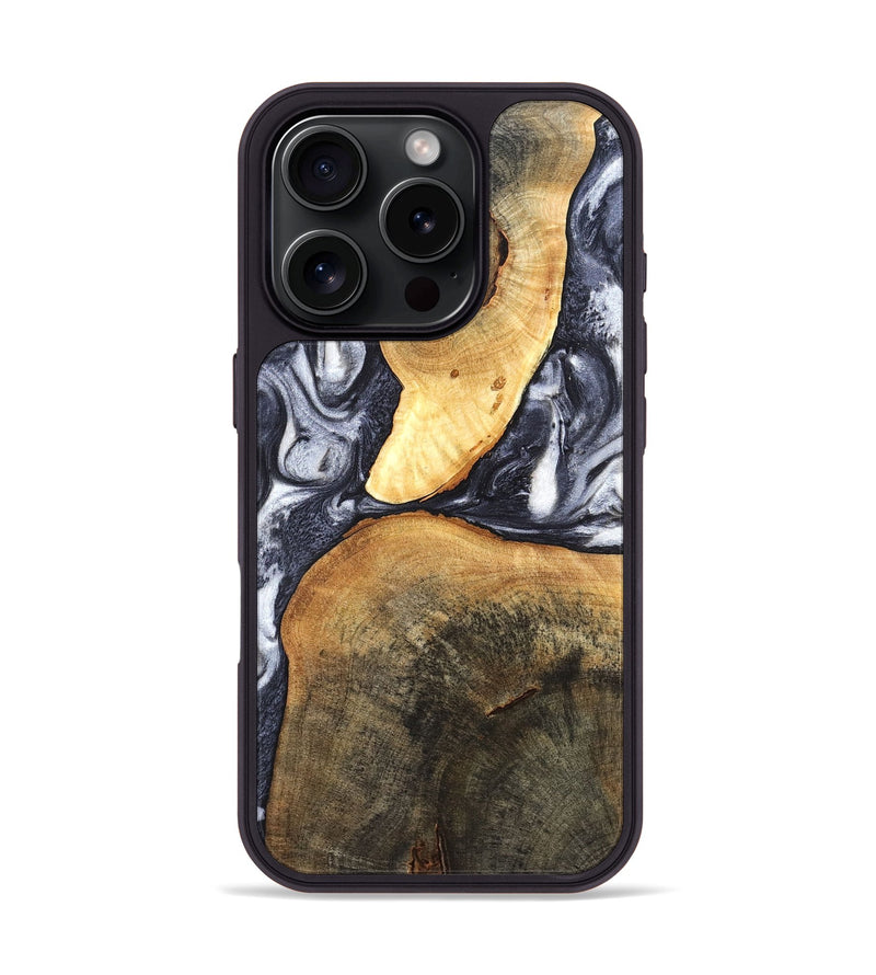 iPhone 16 Pro Wood Phone Case - Londyn (Black & White, 820214)