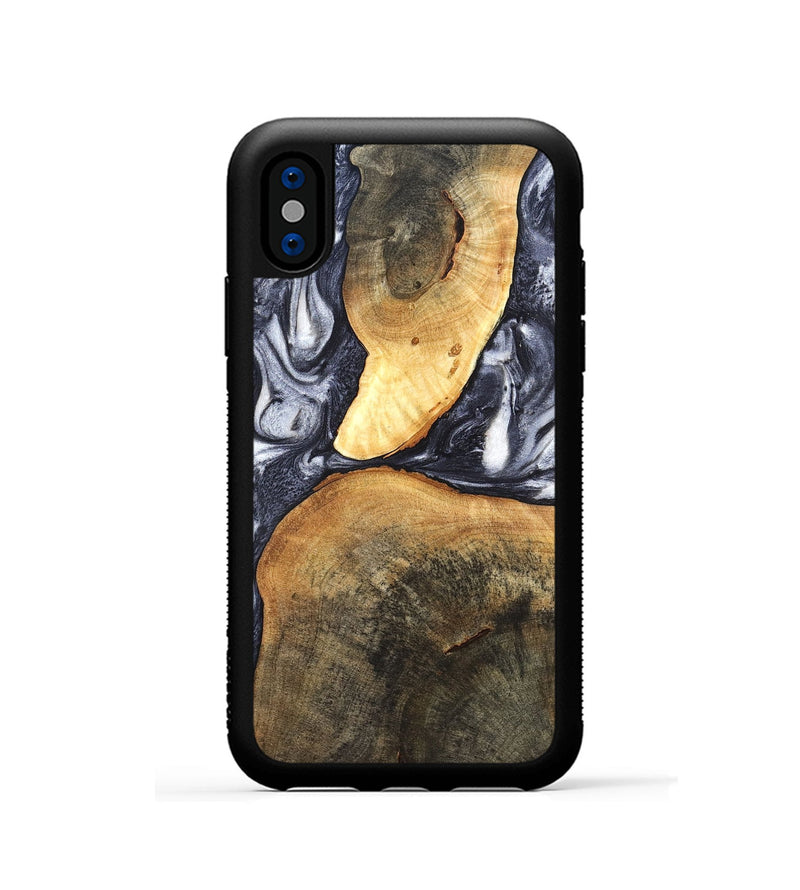 iPhone Xs Wood Phone Case - Londyn (Black & White, 820214)