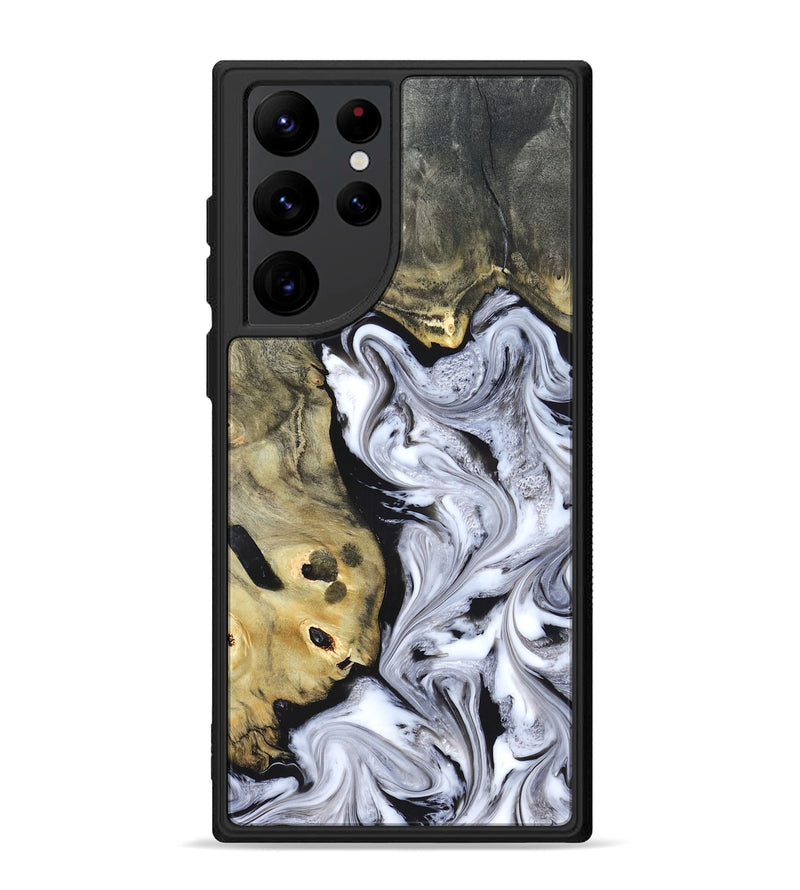 Galaxy S22 Ultra Wood Phone Case - Shirley (Black & White, 820215)