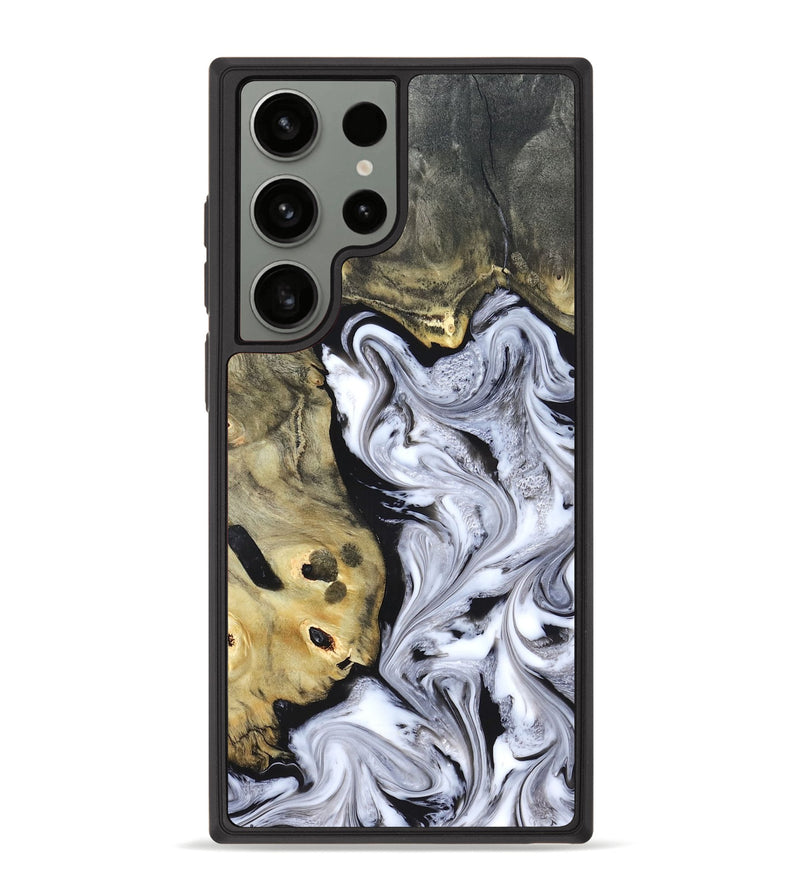 Galaxy S23 Ultra Wood Phone Case - Shirley (Black & White, 820215)