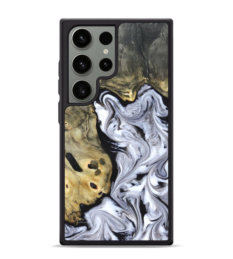Galaxy S24 Ultra Wood Phone Case - Shirley (Black & White, 820215)