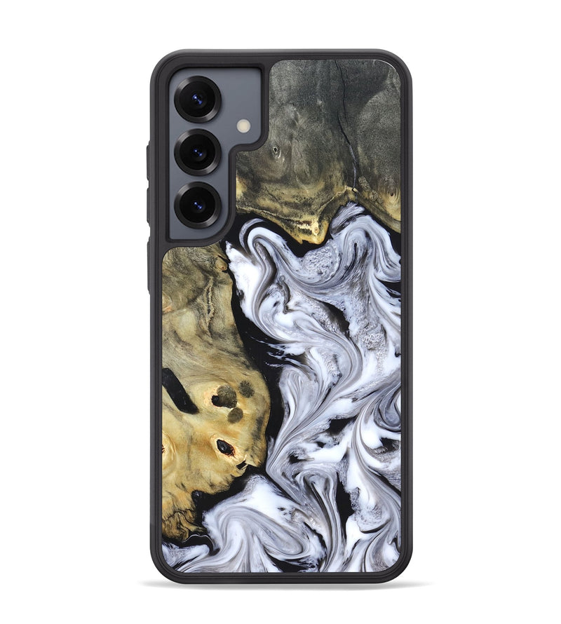 Galaxy S25 Plus Wood Phone Case - Shirley (Black & White, 820215)