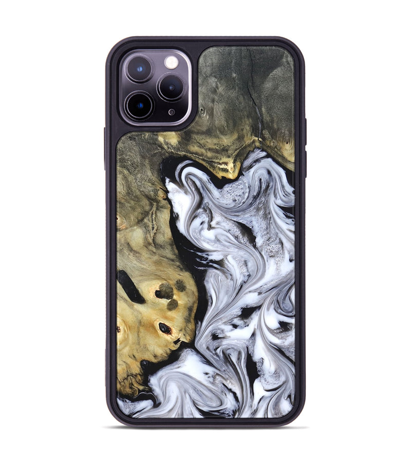 iPhone 11 Pro Max Wood Phone Case - Shirley (Black & White, 820215)