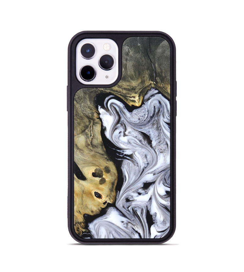 iPhone 11 Pro Wood Phone Case - Shirley (Black & White, 820215)