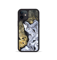 iPhone 12 mini Wood Phone Case - Shirley (Black & White, 820215)