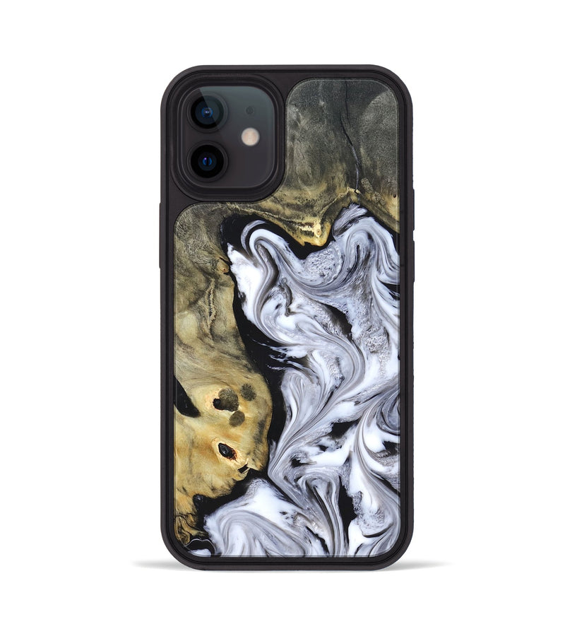 iPhone 12 Wood Phone Case - Shirley (Black & White, 820215)