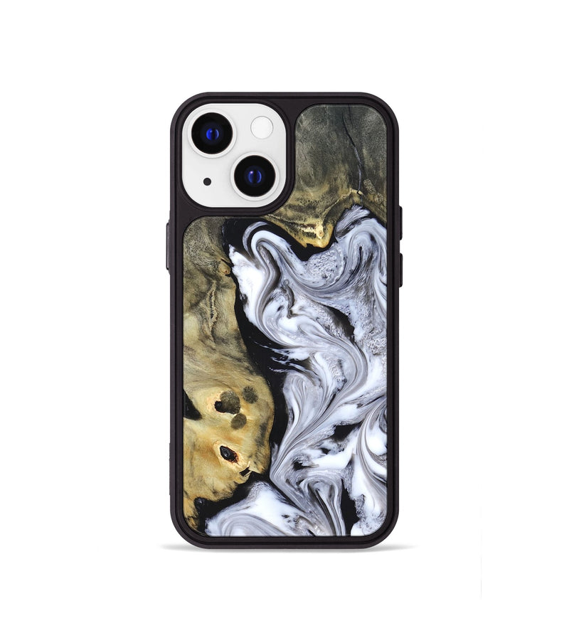 iPhone 13 mini Wood Phone Case - Shirley (Black & White, 820215)