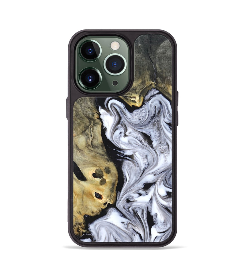 iPhone 13 Pro Wood Phone Case - Shirley (Black & White, 820215)
