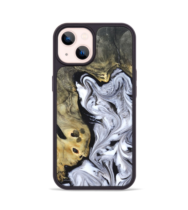iPhone 14 Wood Phone Case - Shirley (Black & White, 820215)