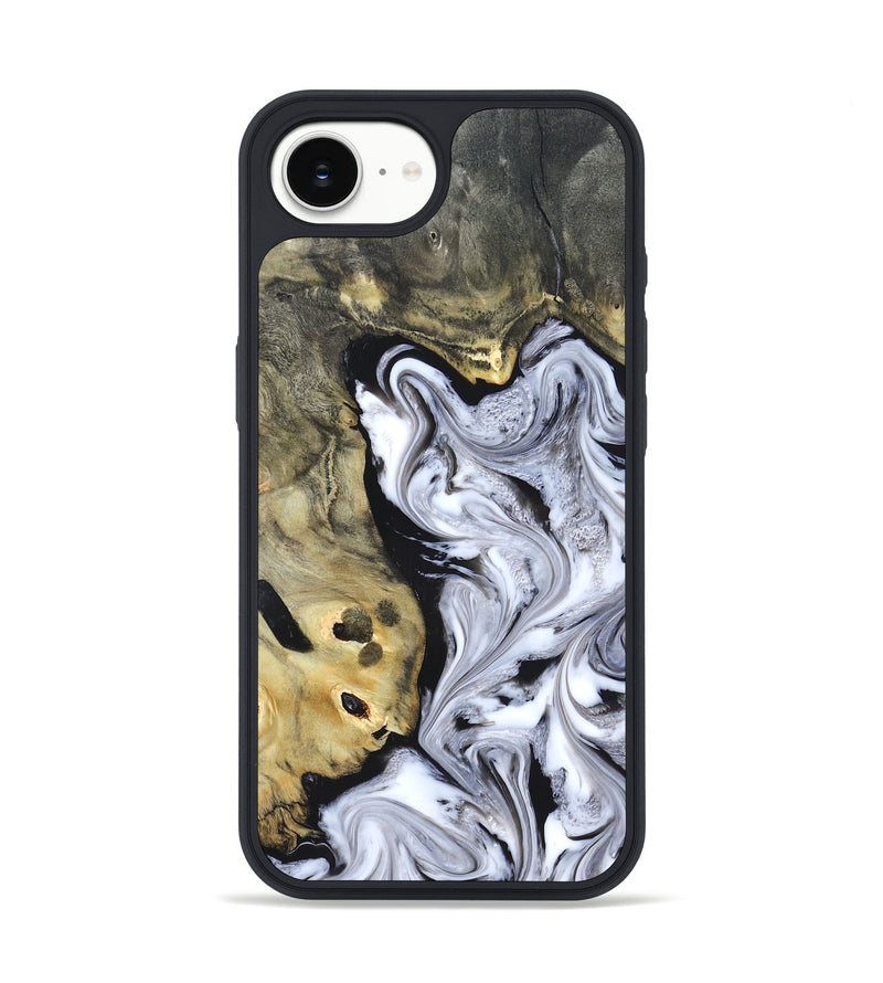 iPhone 16e Wood Phone Case - Shirley (Black & White, 820215)