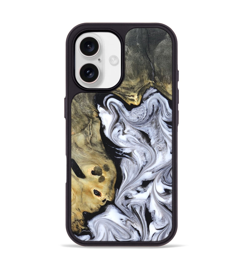 iPhone 17 Wood Phone Case - Shirley (Black & White, 820215)
