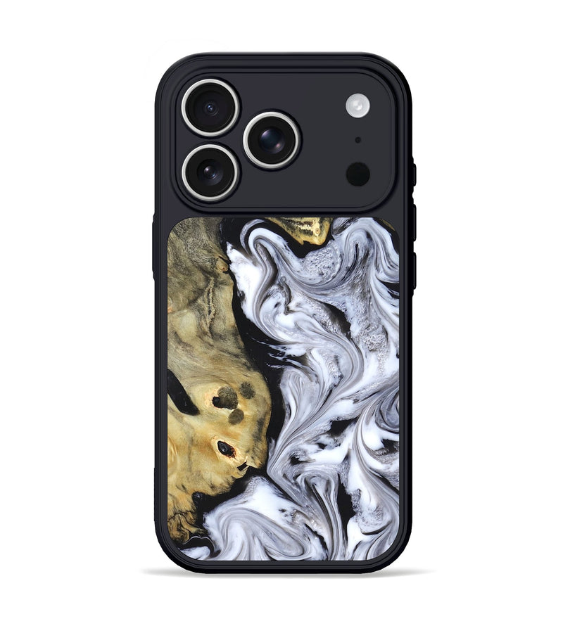 iPhone 17 Pro Wood Phone Case - Shirley (Black & White, 820215)