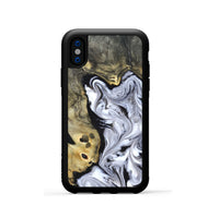 iPhone Xs Wood Phone Case - Shirley (Black & White, 820215)