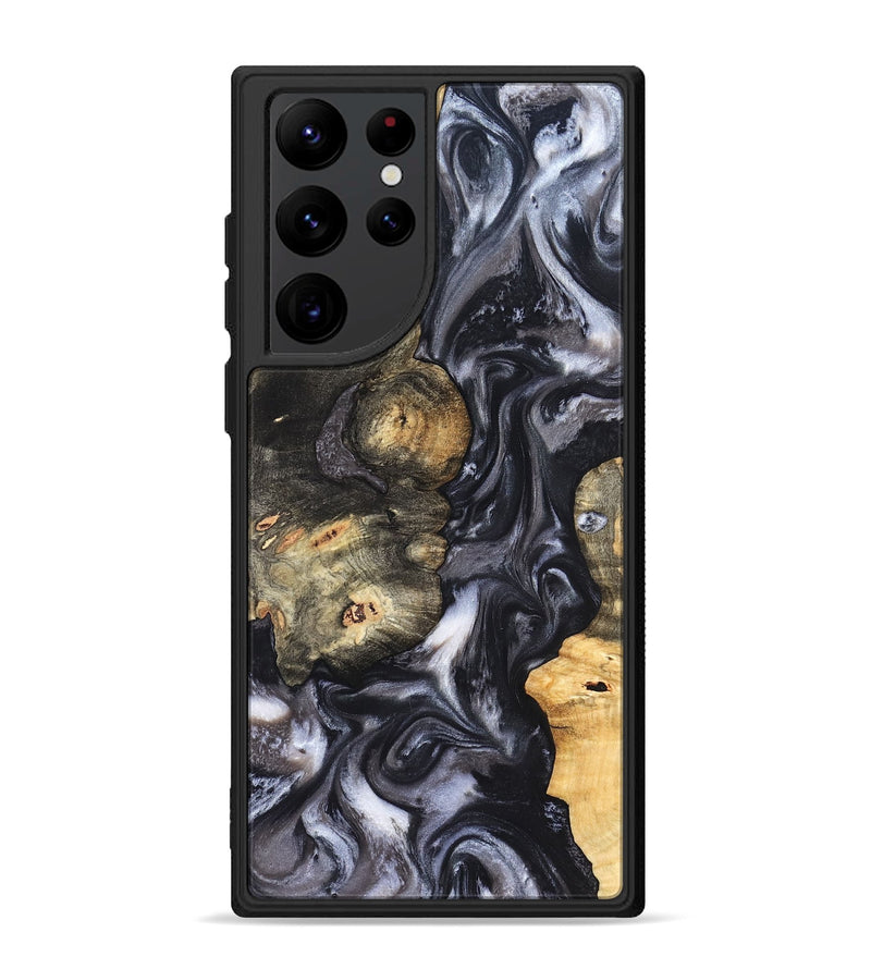 Galaxy S22 Ultra Wood Phone Case - Solomon (Black & White, 820216)