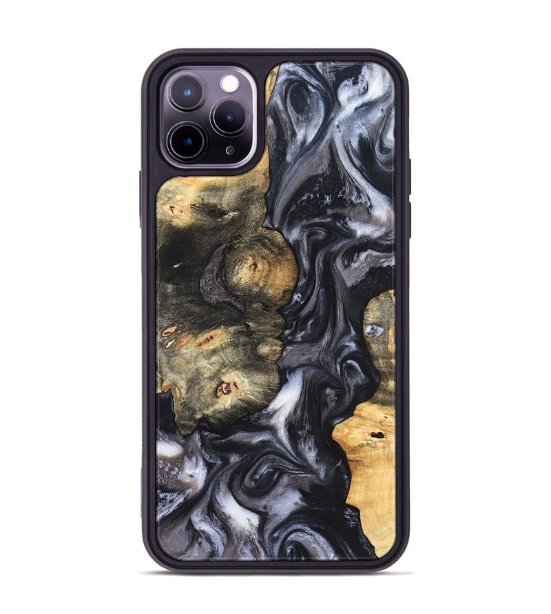 iPhone 11 Pro Max Wood Phone Case - Solomon (Black & White, 820216)