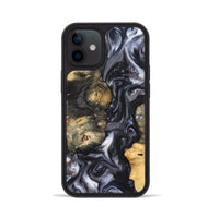 iPhone 12 Wood Phone Case - Solomon (Black & White, 820216)