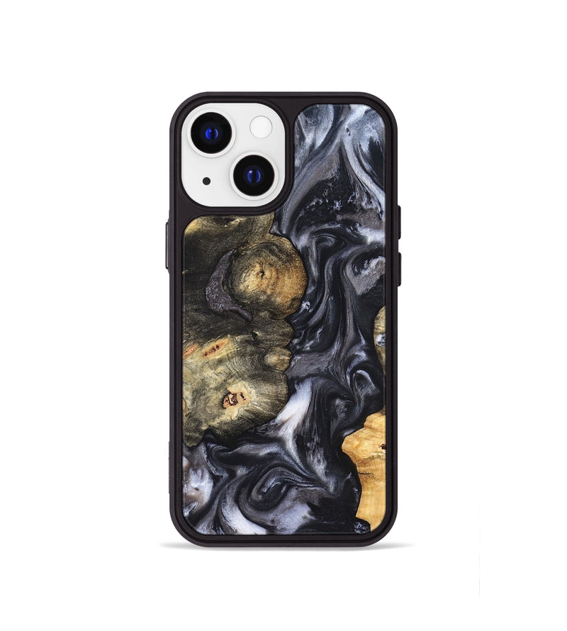 iPhone 13 mini Wood Phone Case - Solomon (Black & White, 820216)