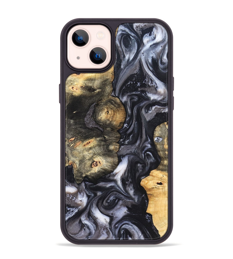 iPhone 14 Plus Wood Phone Case - Solomon (Black & White, 820216)