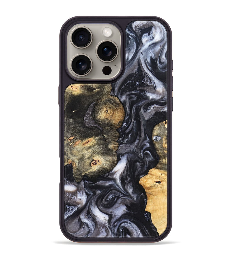 iPhone 16 Pro Max Wood Phone Case - Solomon (Black & White, 820216)